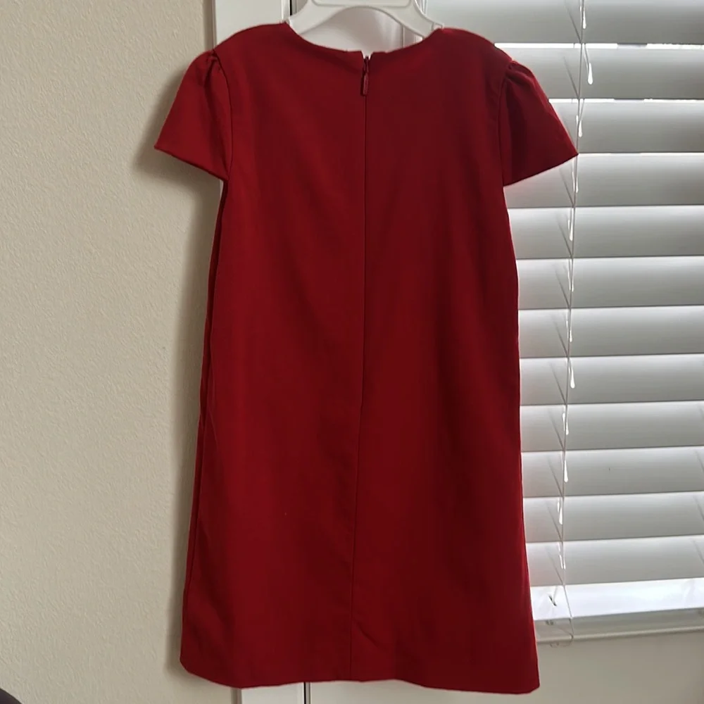 Gucci Red Girls' Short Sleeve Shift Dress with Horsebit Detail